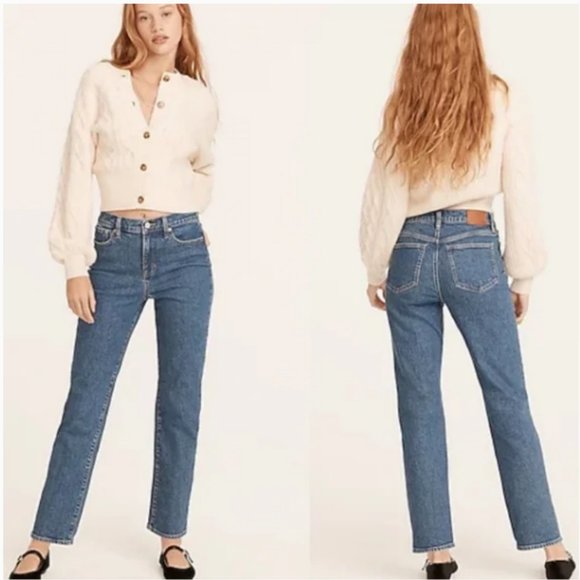J. Crew High-rise full-length '90s classic-straight jean in Heartwood wash